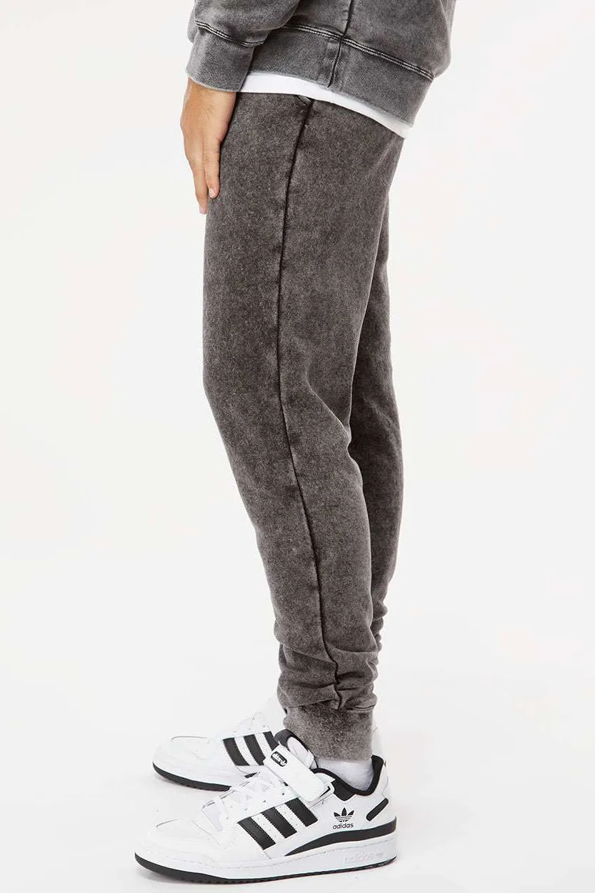 Independent Trading Company Mens Mineral Wash Fleece Sweatpants w/ Pockets - Black