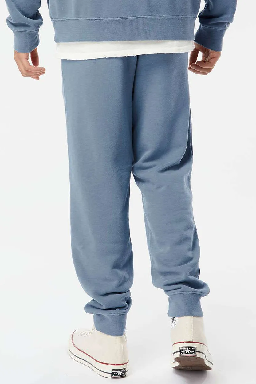Independent Trading Company Mens Pigment Dyed Fleece Sweatpants w/ Pockets - Slate Blue