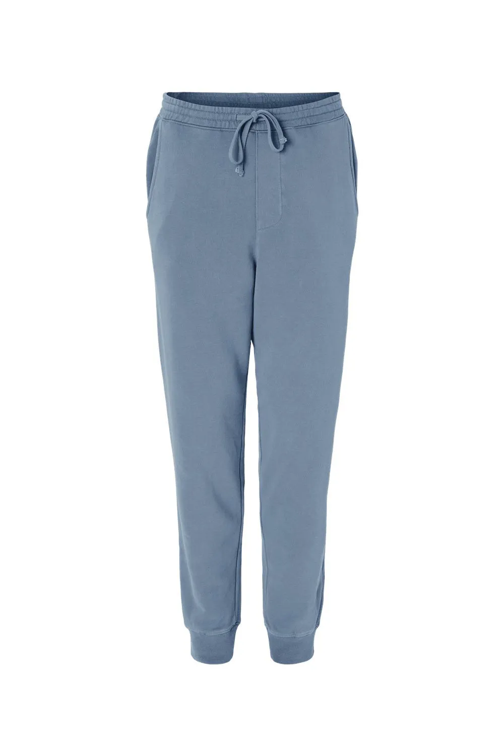 Independent Trading Company Mens Pigment Dyed Fleece Sweatpants w/ Pockets - Slate Blue