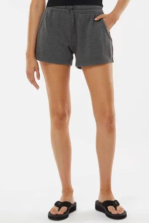 Independent Trading Company Womens California Wave Wash Fleece Shorts w/ Pockets - Shadow Grey