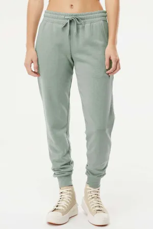 Independent Trading Company Womens California Wave Wash Sweatpants w/ Pockets - Sage Green