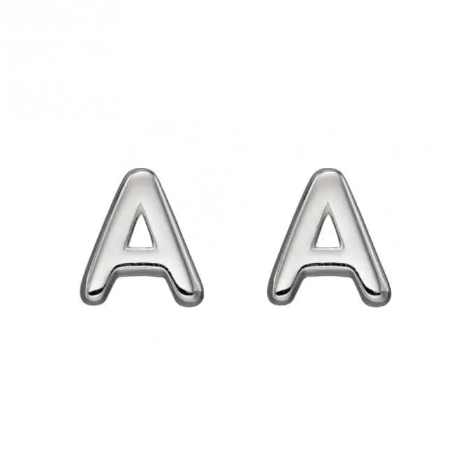 Boucles d'oreilles à clous en argent sterling initial A E6018 Bijoux Débuts