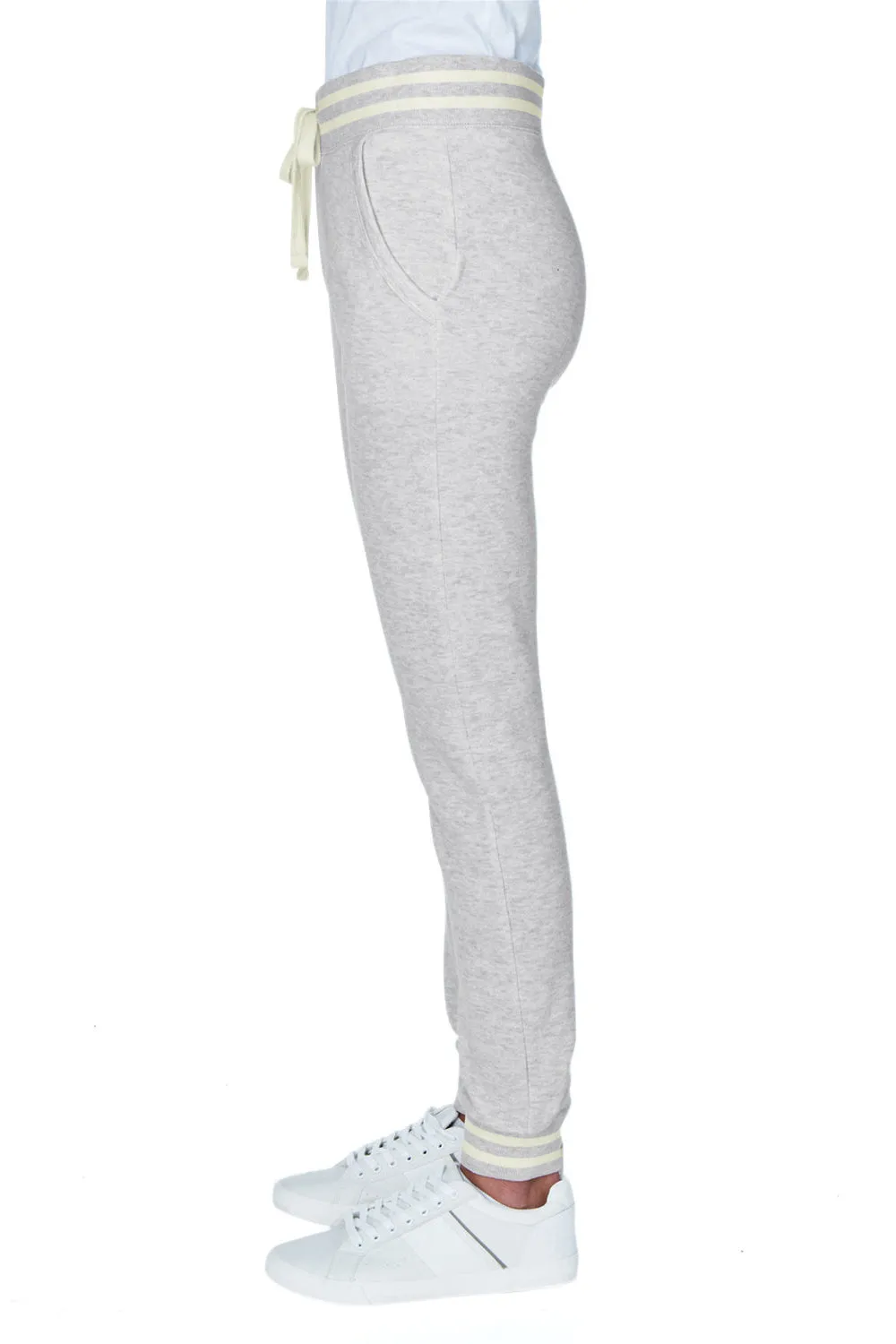 J America Womens Relay Jogger Sweatpants w/ Pockets - Ash Grey