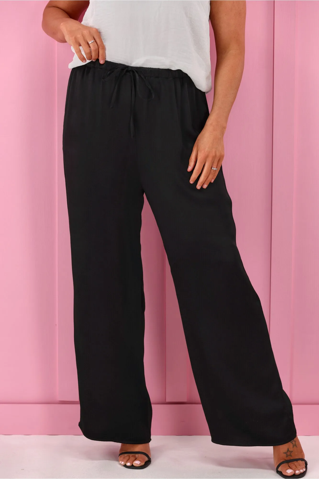 Jane James Amelie Sateen Pants Black