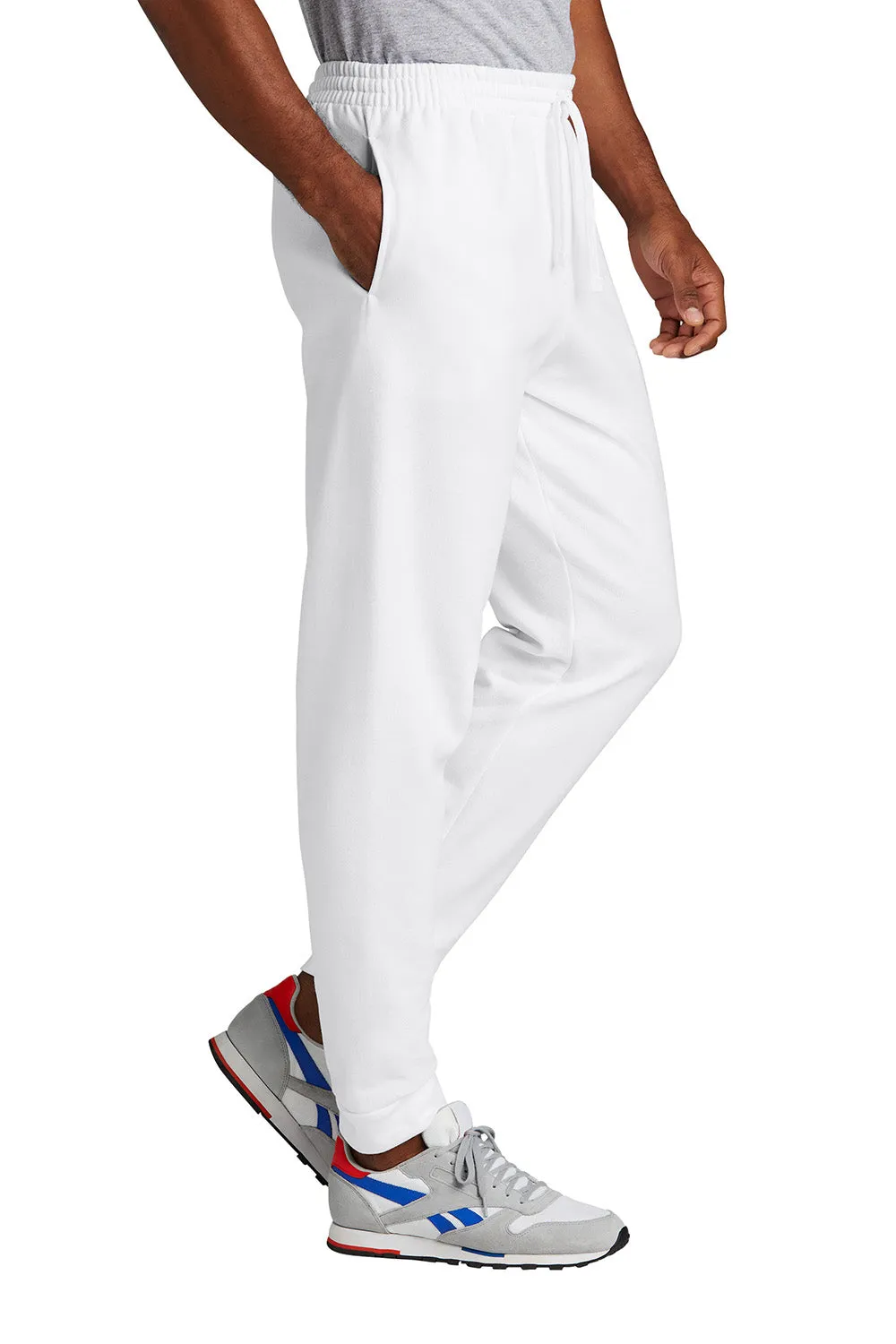 Jerzees Mens NuBlend Fleece Jogger Sweatpants w/ Pockets - White