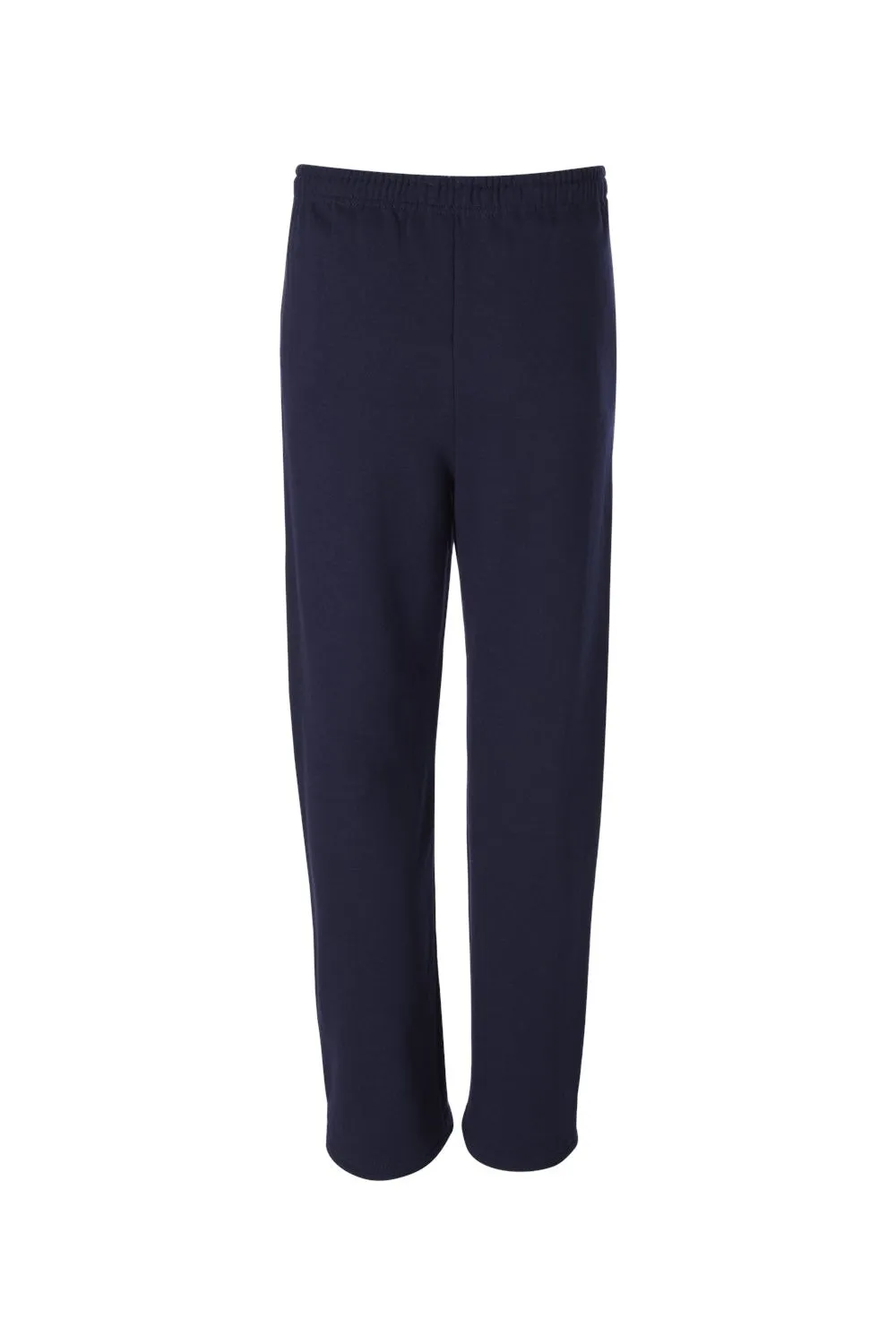 Jerzees Mens NuBlend Pill Resistant Fleece Open Bottom Sweatpants w/ Pockets - Navy Blue