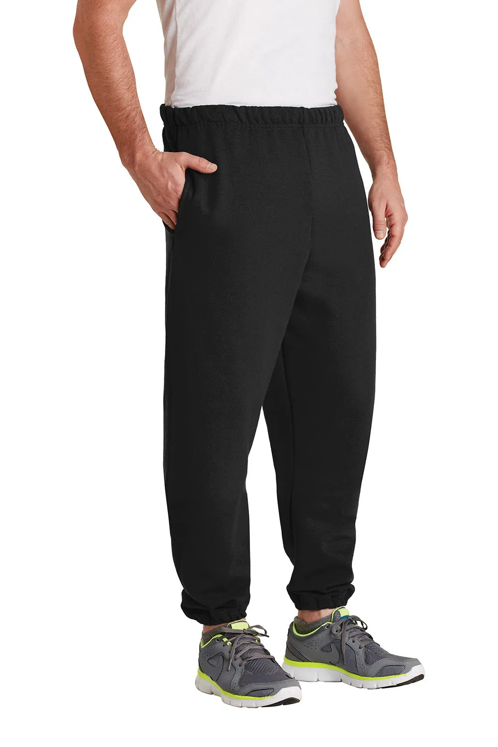 Jerzees Mens Super Sweats NuBlend Pill Resistant Fleece Sweatpants w/ Pockets - Black