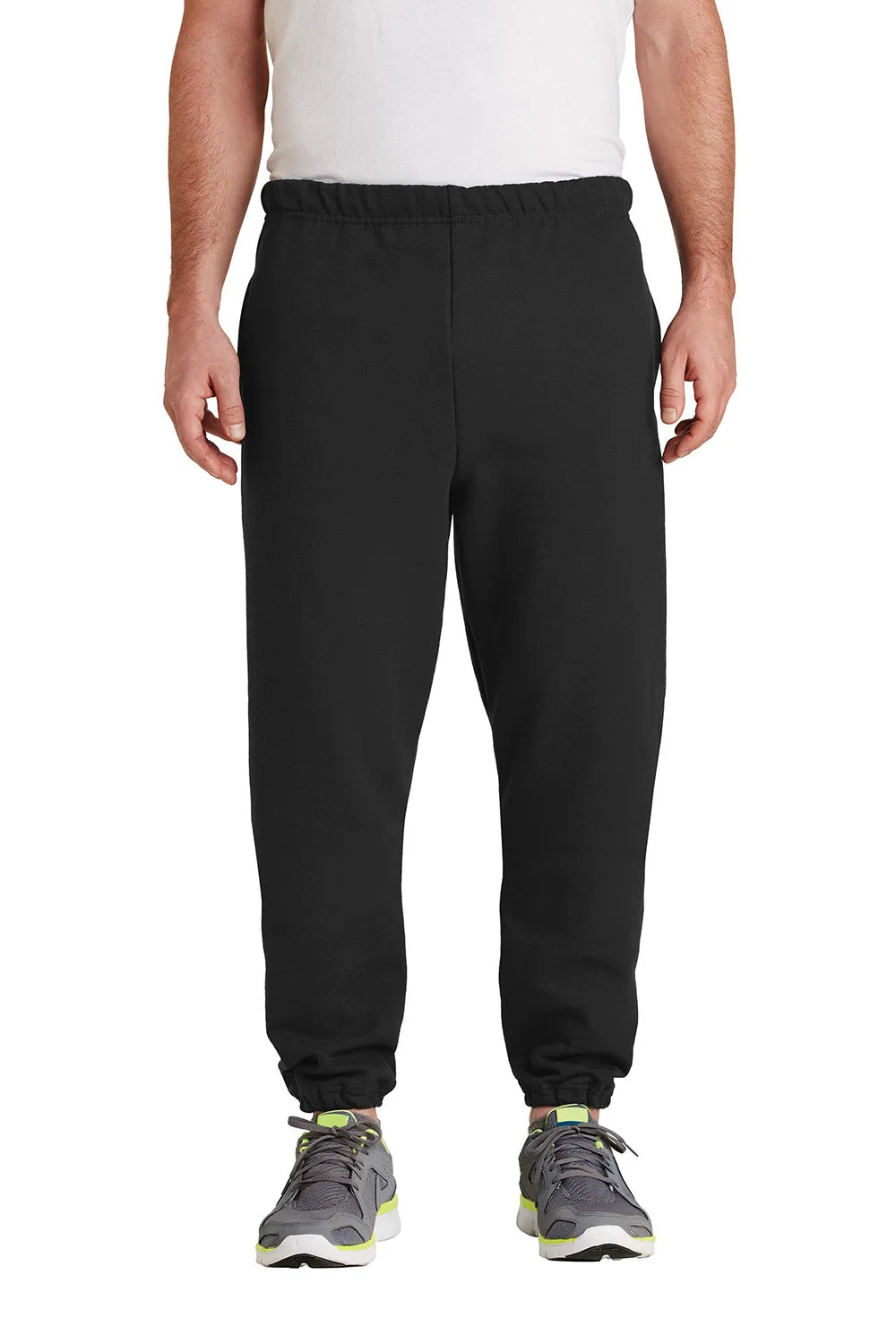 Jerzees Mens Super Sweats NuBlend Pill Resistant Fleece Sweatpants w/ Pockets - Black