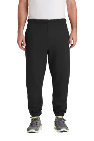 Jerzees Mens Super Sweats NuBlend Pill Resistant Fleece Sweatpants w/ Pockets - Black