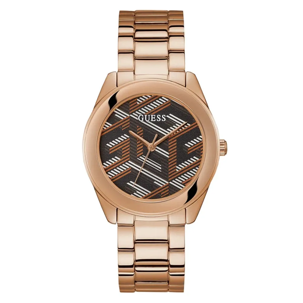 Montre Guess pour Femmes GW0607L3 en Acier Inoxydable Doré Rose avec Cadran Multicolore Analogique et Bracelet en Acier Inoxydable