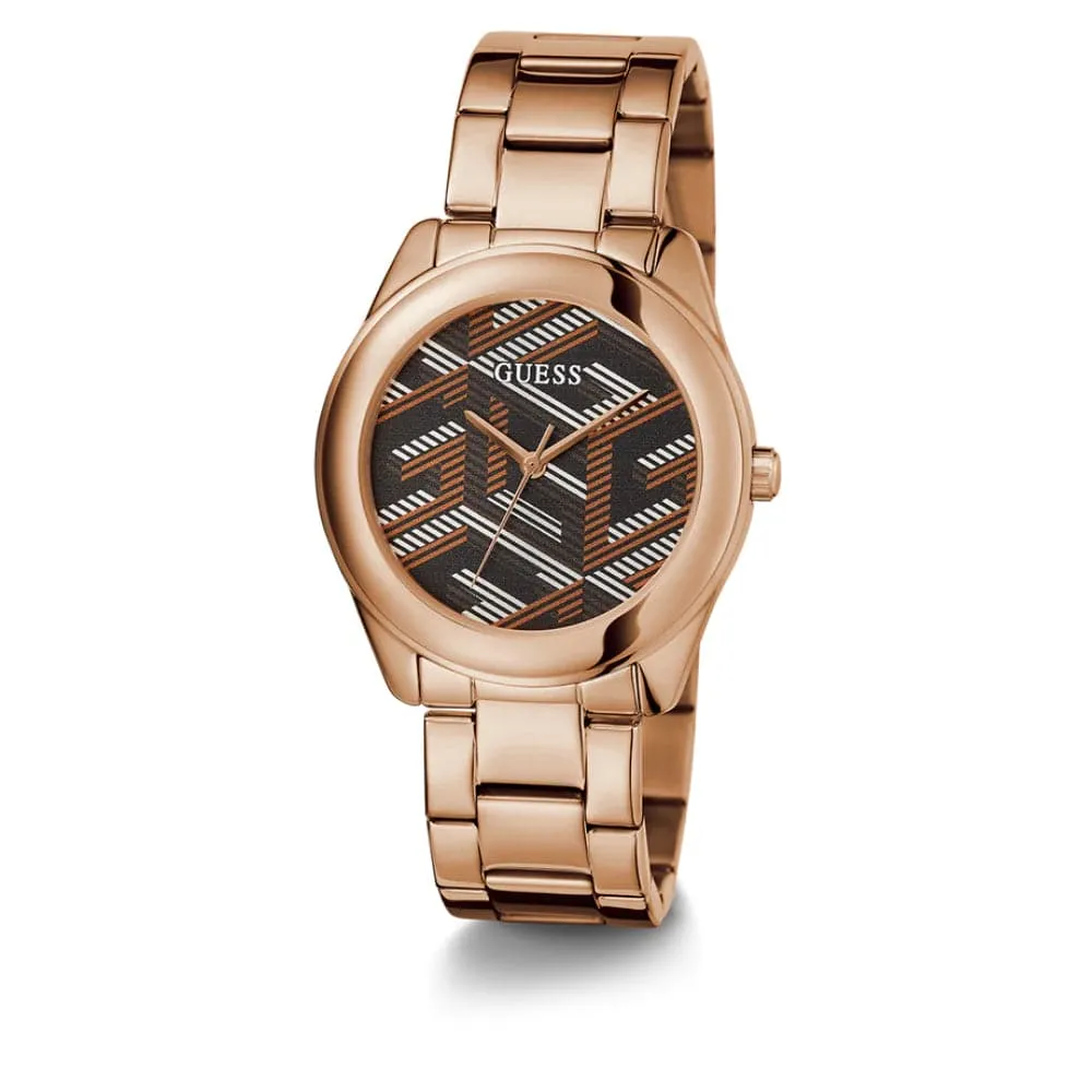 Montre Guess pour Femmes GW0607L3 en Acier Inoxydable Doré Rose avec Cadran Multicolore Analogique et Bracelet en Acier Inoxydable