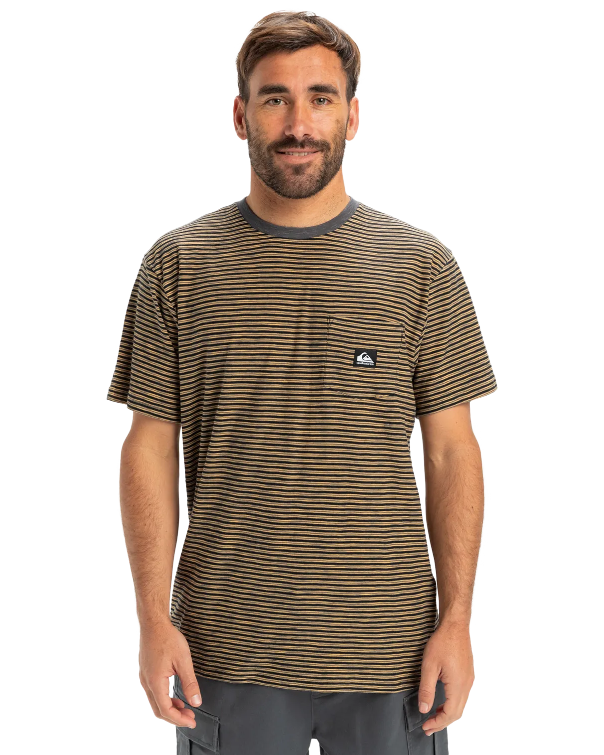 Kentin Pocket T-Shirt in Black Kentin Stripes