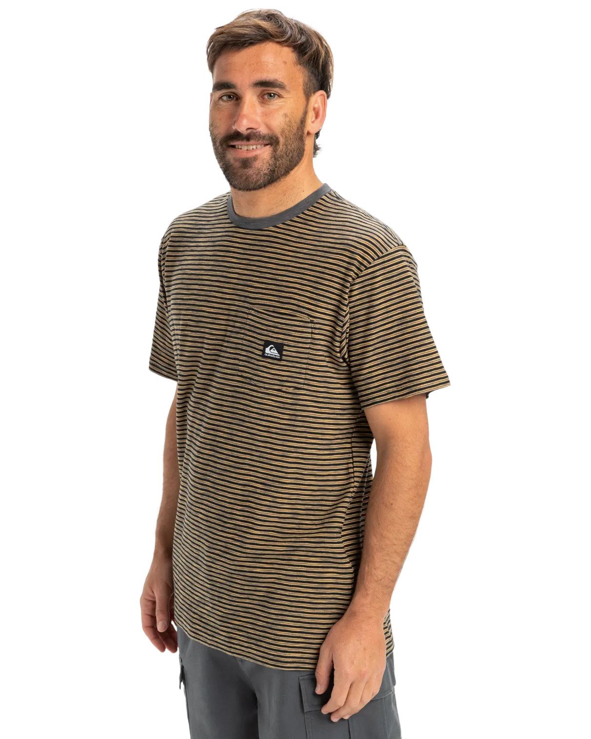Kentin Pocket T-Shirt in Black Kentin Stripes