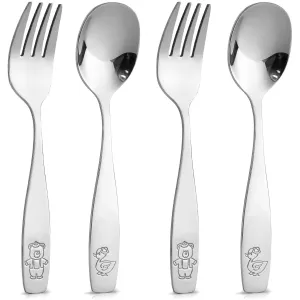 Kids & Toddler Cutlery Set Designed For Self Feeding (4 pcs - Spoon & Fork) ecco Shoes