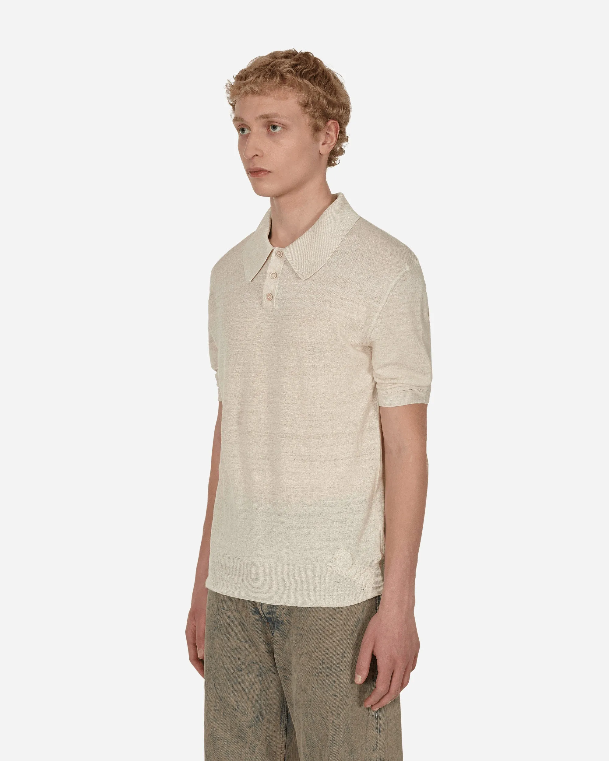 Linen Polo Shirt White