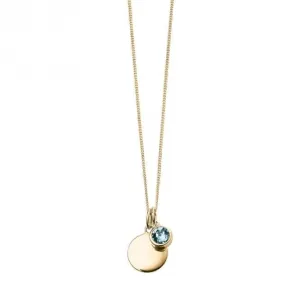 Collier Swarovski P5010 Débuts Bijoux avec Disque Gravable en Pierre de Naissance Doré Jaune Mars