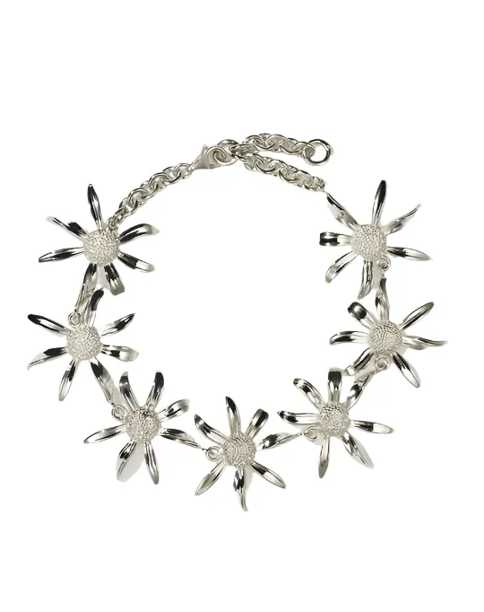 Meadowlark Jewellery Meadowlark - Bracelet Chaîne de Pâquerettes en Argent Sterling