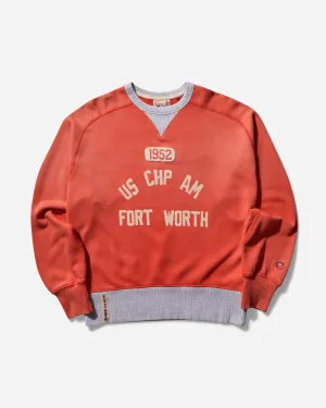 Men's 50's Saddle Crewneck Sweatshirt Orange
