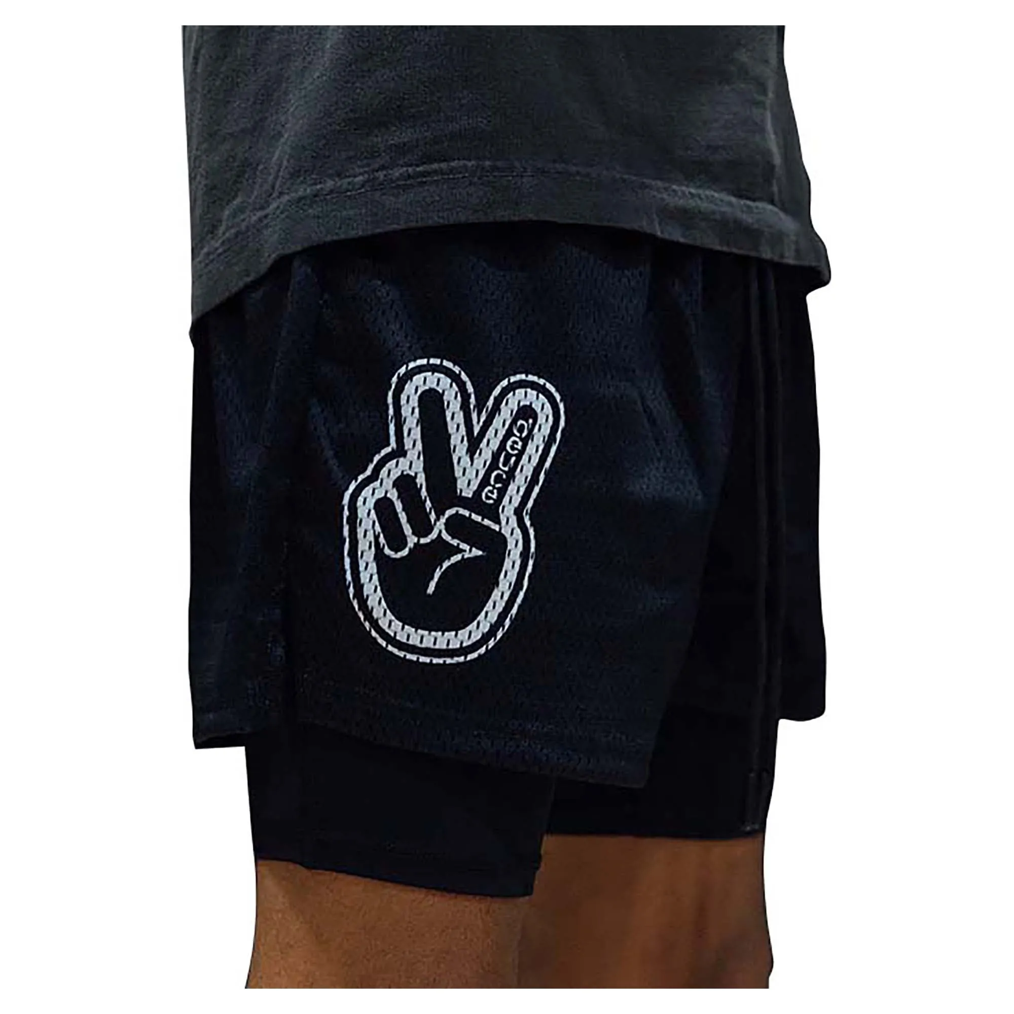 Men's Black/White Mesh Shorts