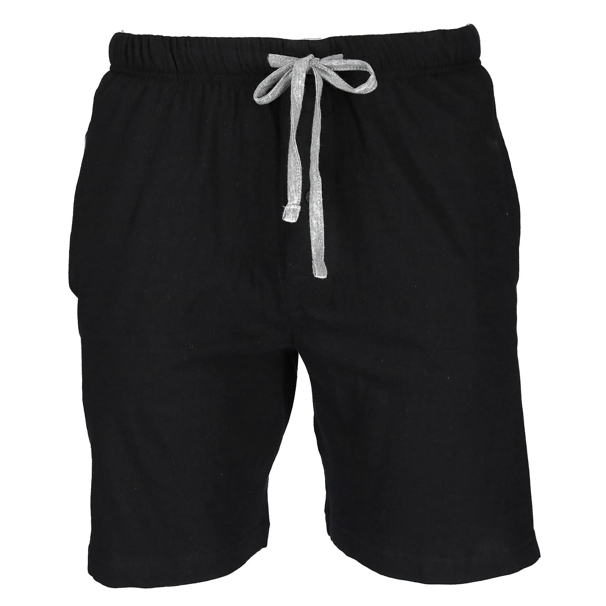 Men's Jersey Knit Cotton Button Fly Pajama Sleep Shorts