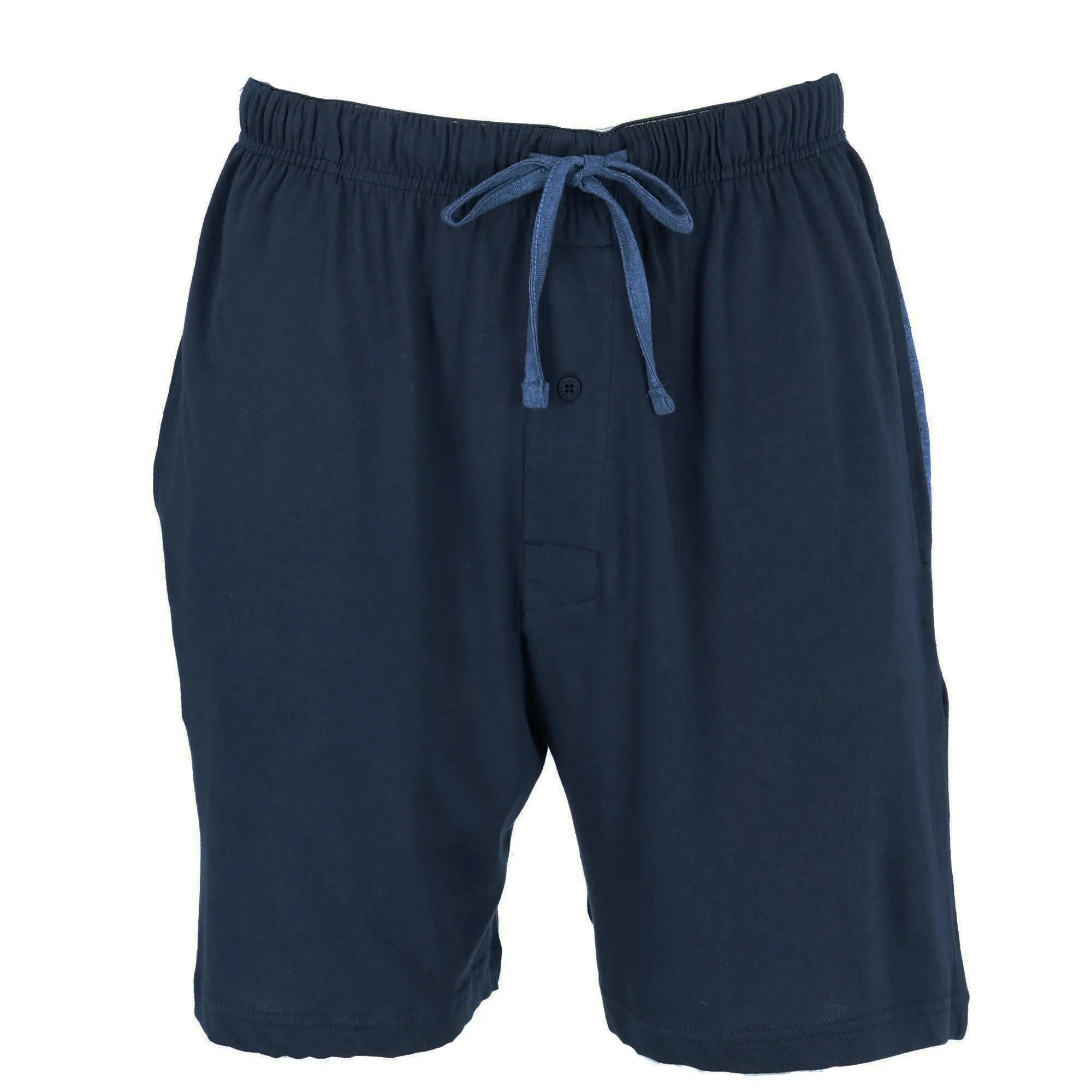 Men's Jersey Knit Cotton Button Fly Pajama Sleep Shorts
