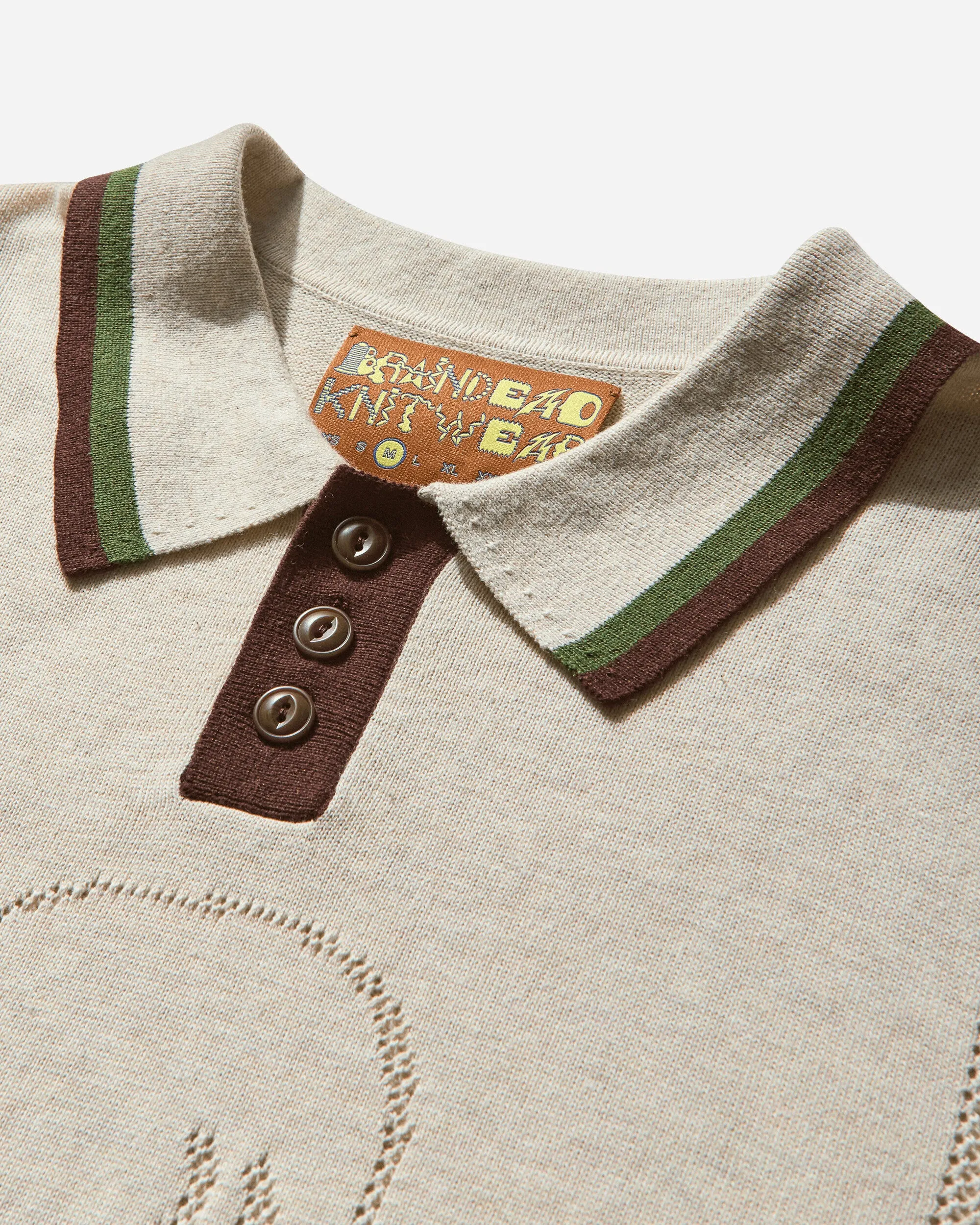 Men's Logo Head Pointelle Polo Natural