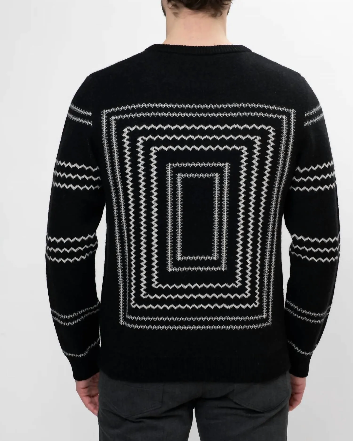 Men's Running Horse Sweater In Black