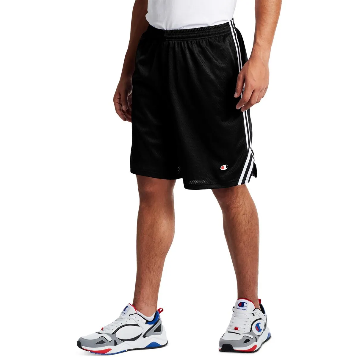 Mens Striped Trim Fitness Shorts