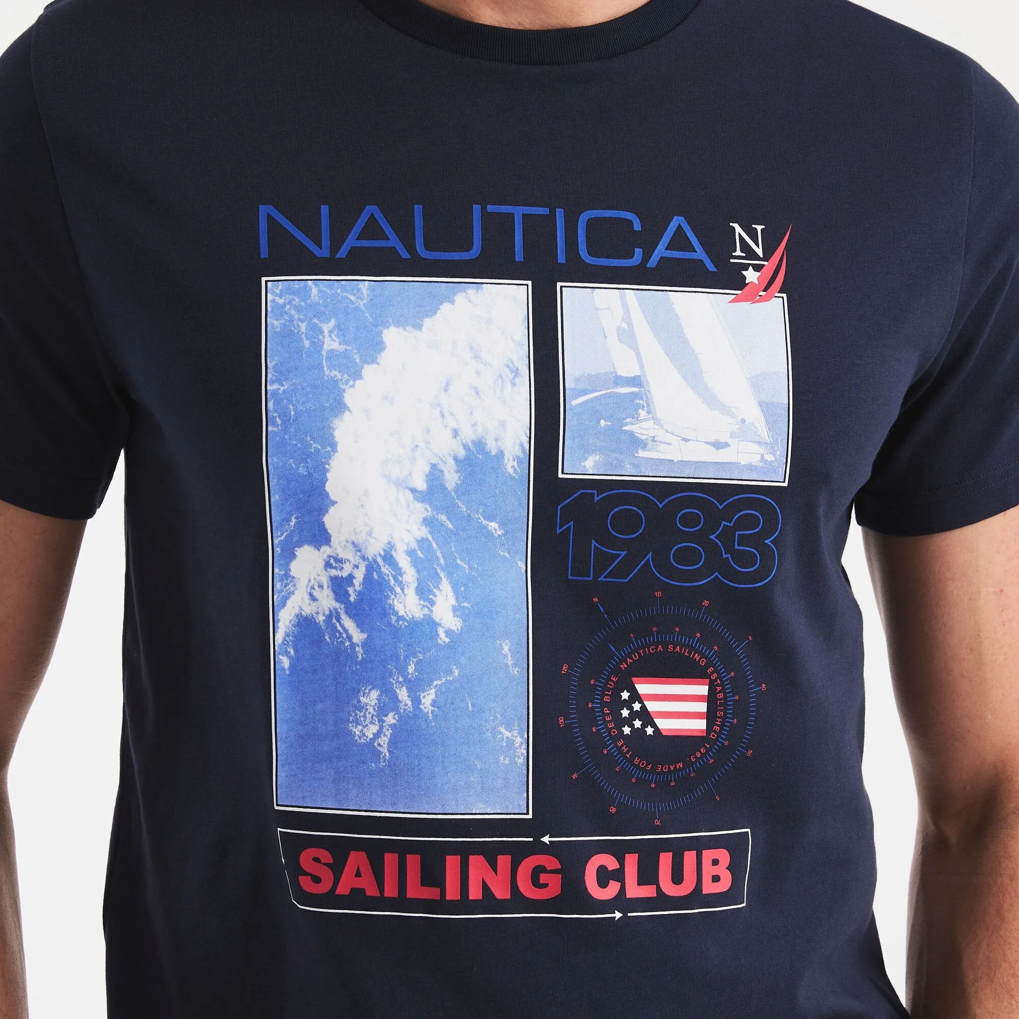 Nautica Mens 1983 Sailing Club Graphic T-Shirt