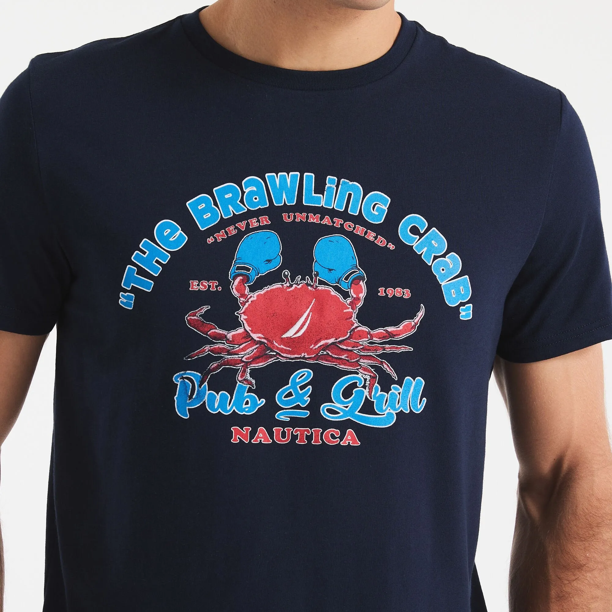 Nautica Mens Fighting Crab Graphic T-Shirt