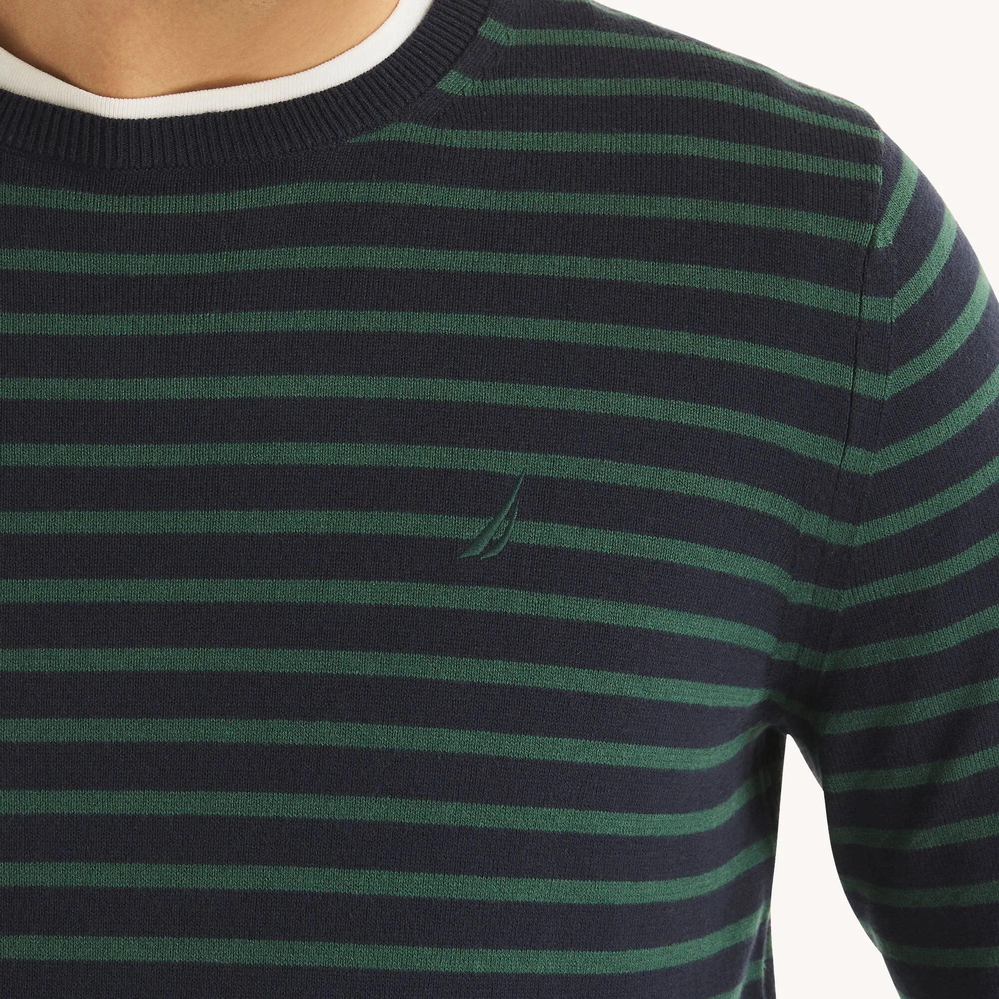 Nautica Mens Navtech Striped Crewneck Sweater