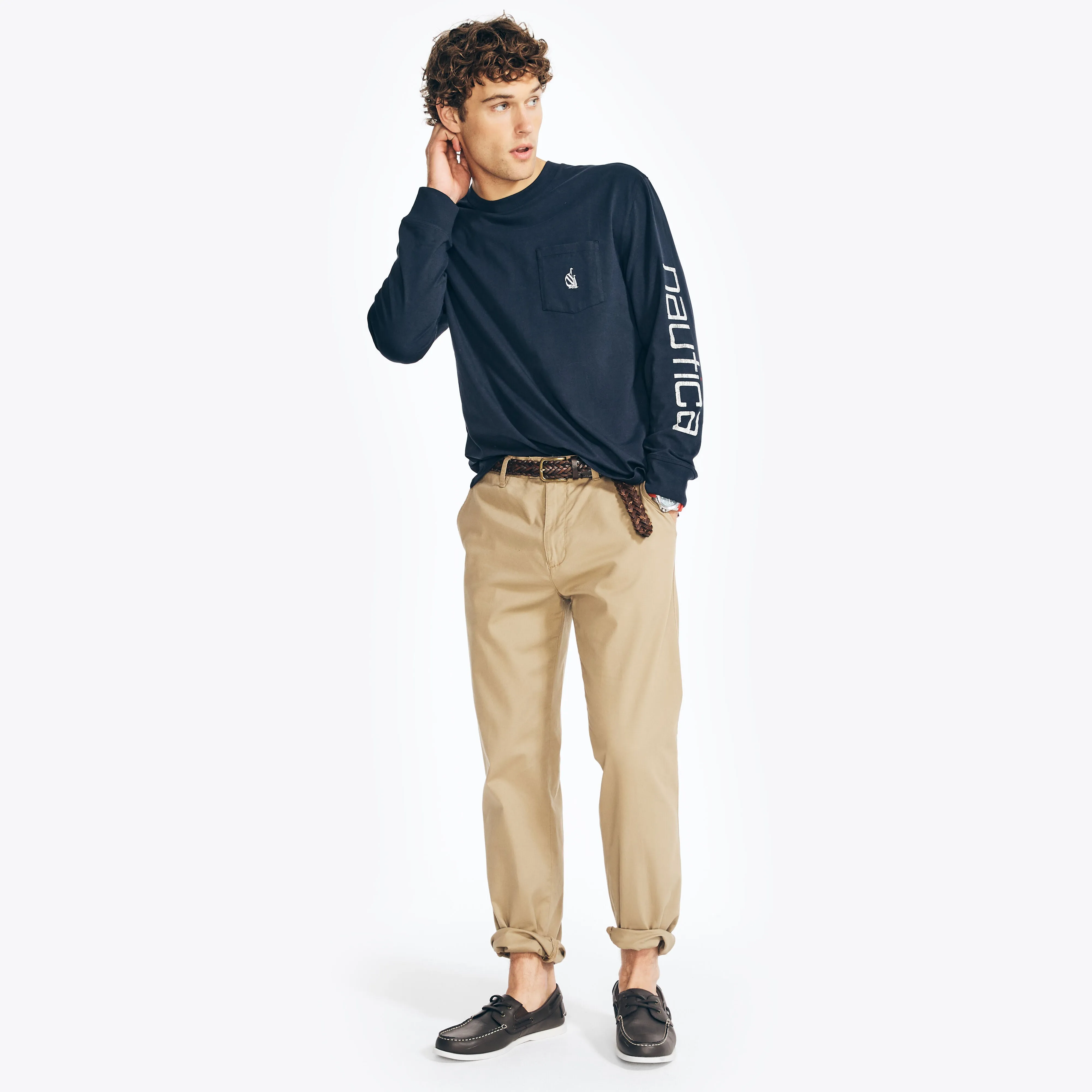 Nautica Mens Reissue Long-Sleeve Graphic T-Shirt