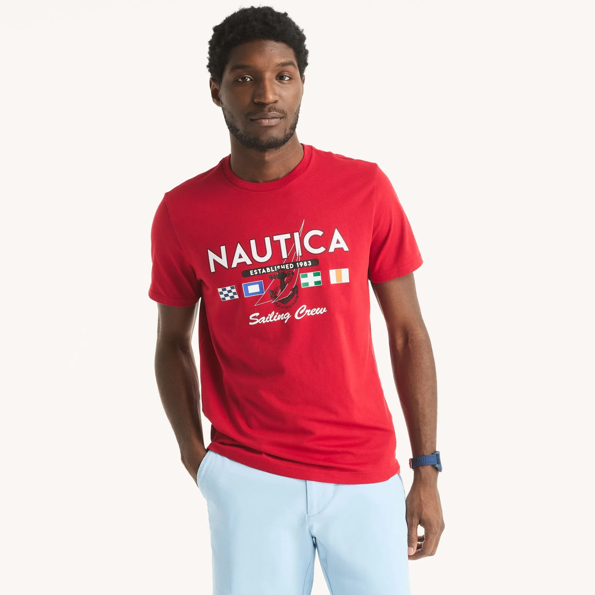 Nautica Mens Sailing Crew Graphic T-Shirt