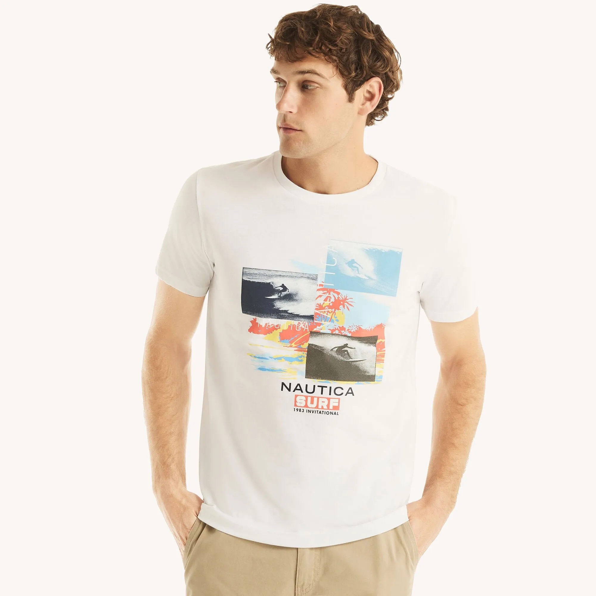 Nautica Mens Surf 1983 Invitational Graphic T-Shirt