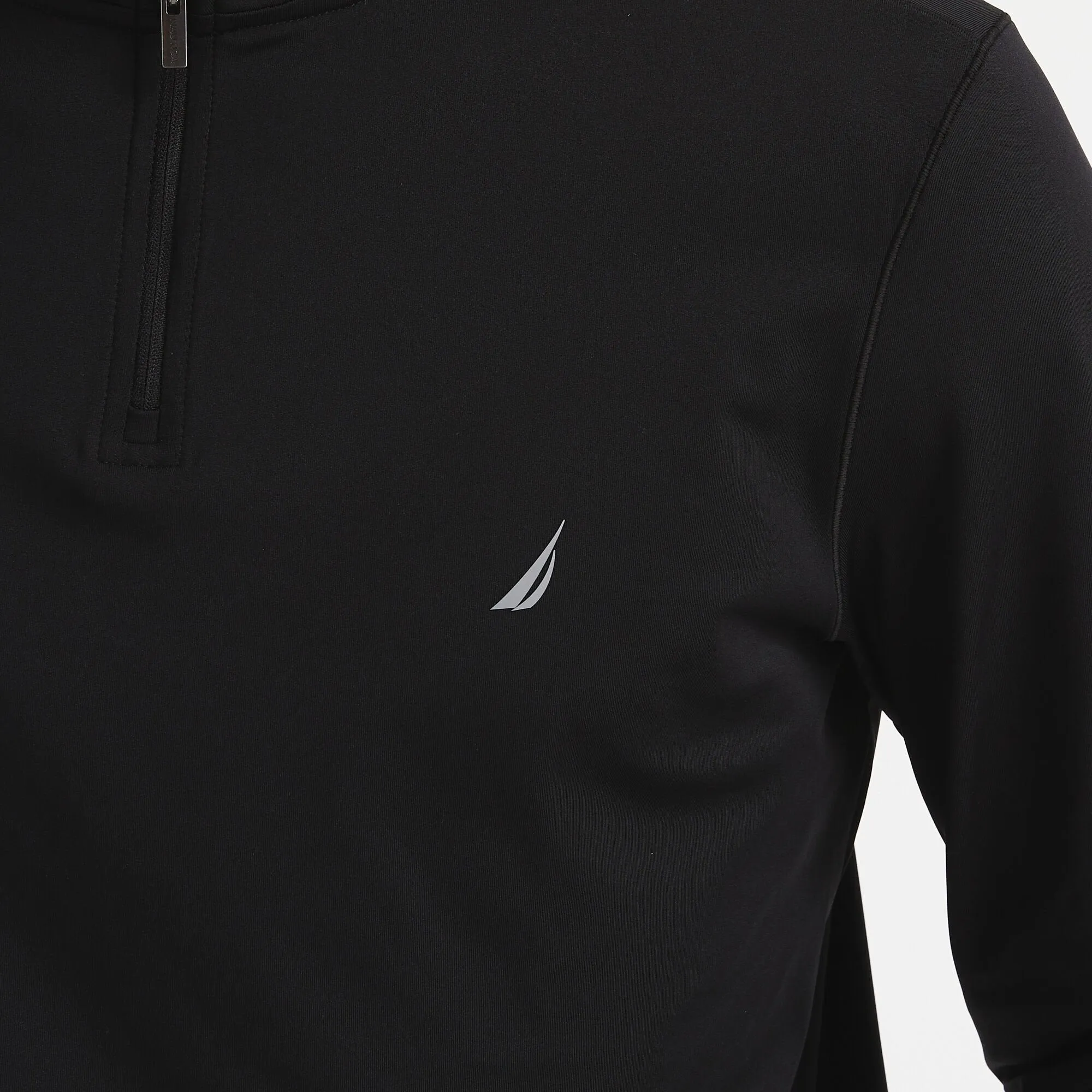 Nautica Mens Textured Interlock Quarter-Zip Sweatshirt