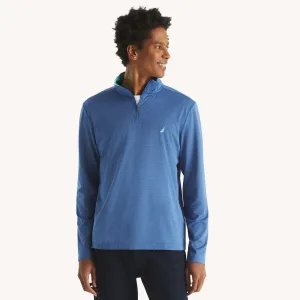 Nautica Mens Textured Interlock Quarter-Zip Sweatshirt
