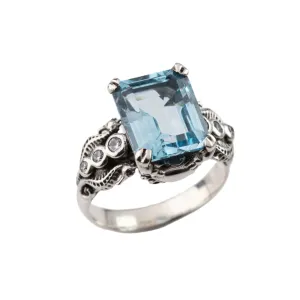 Nick Von K Bijoux Nick Von K - Bague Tide Pool en Topaze Bleue et Argent Sterling