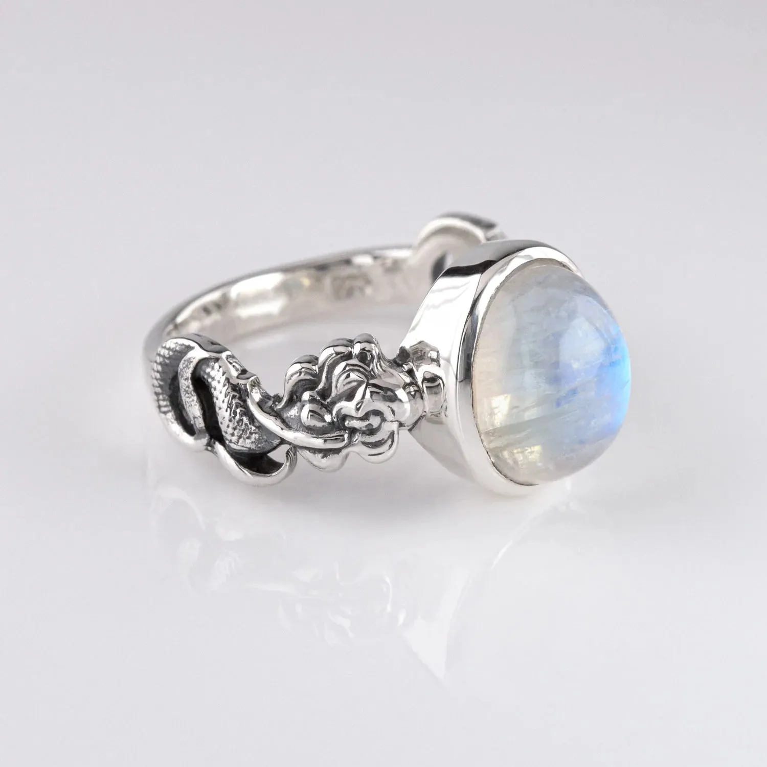 Nick Von K Bijoux Nick Von K - Bague sirène en argent sterling avec pierre de lune arc-en-ciel