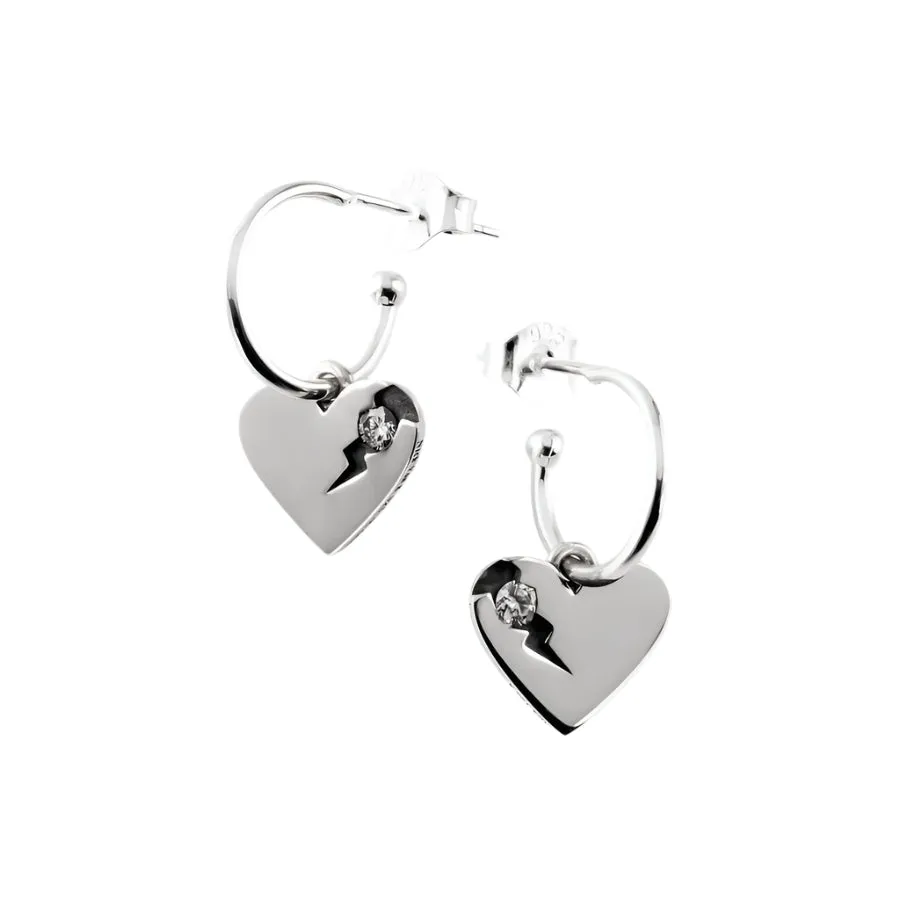 Nick Von K Bijoux Nick Von K - Boucles d'oreilles Cœur Imparfaitement Parfait avec Diamants de Laboratoire en Argent Sterling