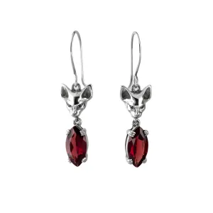 Nick Von K Bijoux Nick Von K - Boucles d'oreilles pendantes en grenat Salem Cat