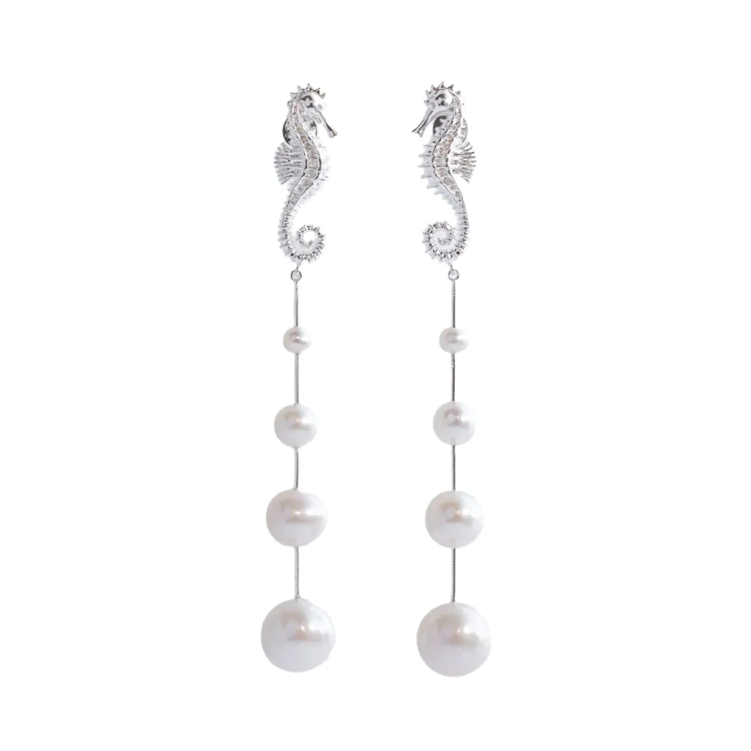 Nick Von K Bijoux Nick Von K - Boucles d'oreilles à goutte avec perle hippocampe