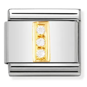 Pendentif Initiale Nomination en Or 18 carats et CZ Lettre I