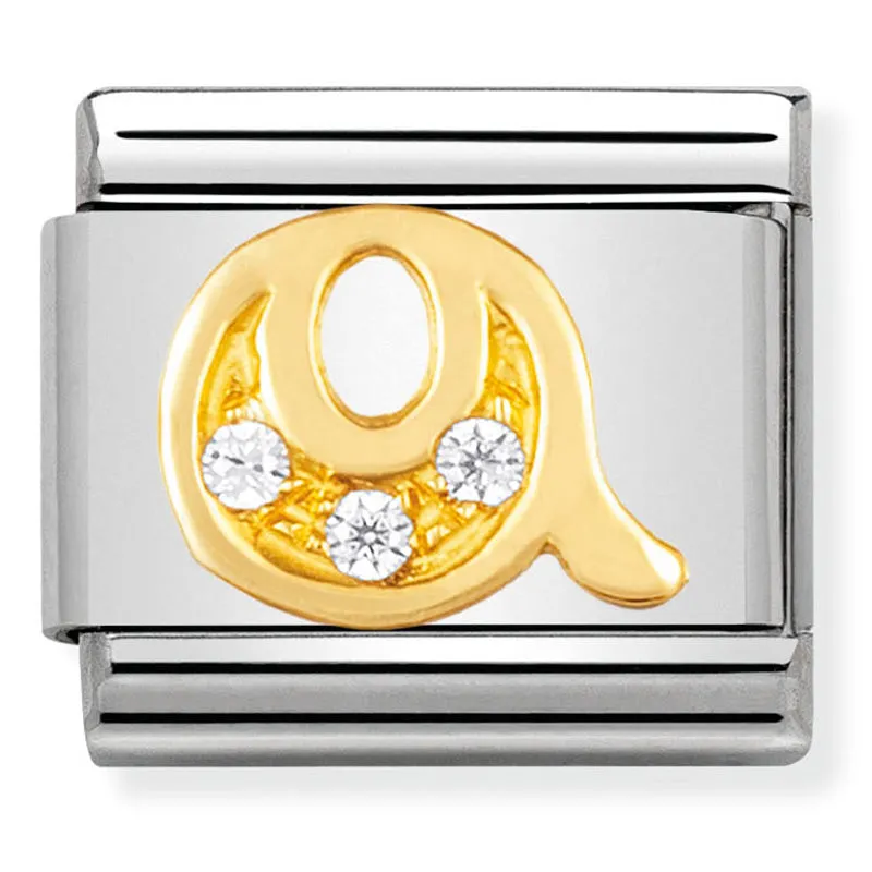Pendentif initiale Nomination en or 18 carats et CZ lettre Q