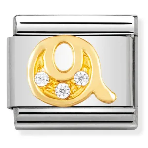 Pendentif initiale Nomination en or 18 carats et CZ lettre Q