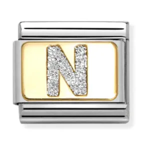 Initiales de Nomination Bijoux Lettre Scintillante N Charme en Or