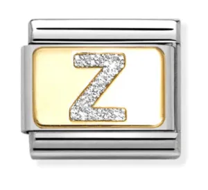 Initiales de Nomination Bijoux Lettre Scintillante Z Charme en Or