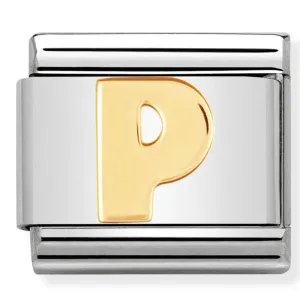 Pendentif Lettre P en Or Initiales de Nomination Bijoux