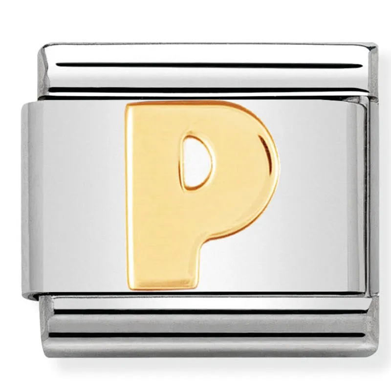 Pendentif Lettre P en Or Initiales de Nomination Bijoux