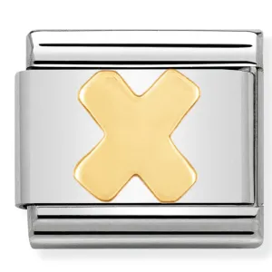 Initiales de nomination Bijou Lettre en or X Charme