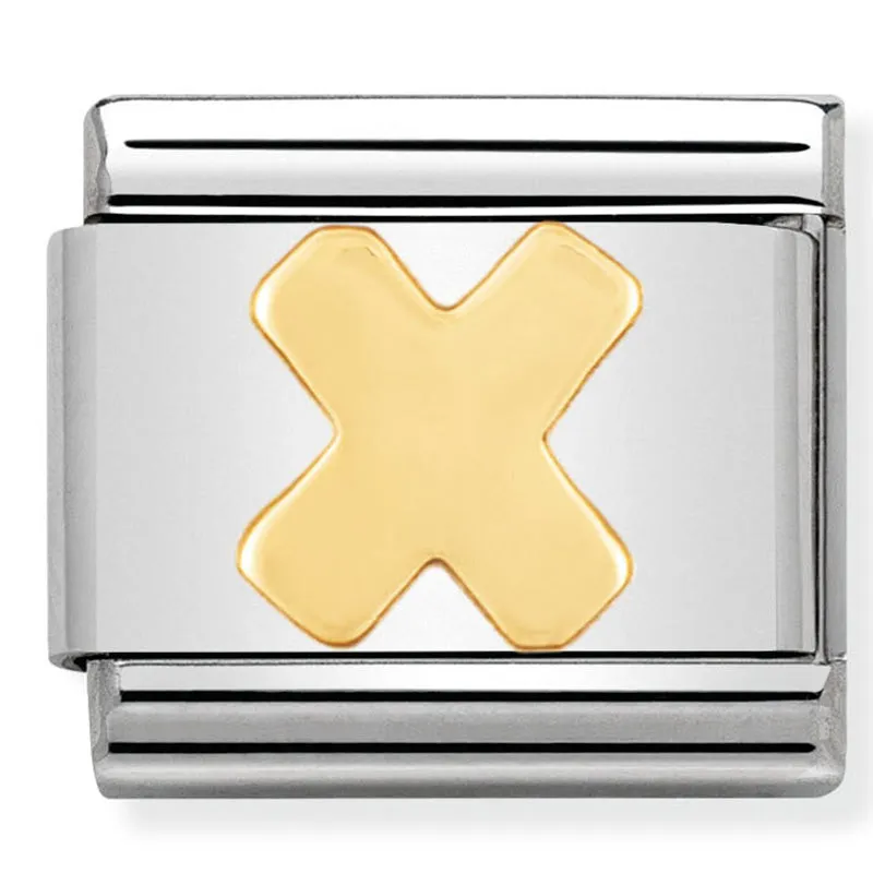 Initiales de nomination Bijou Lettre en or X Charme